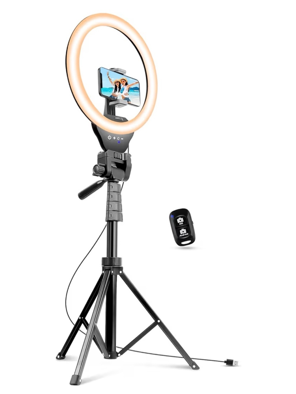 New Sensyne 12” Ring Light w Adjustable 67-inch Selfie Stick Tripod Dimmable